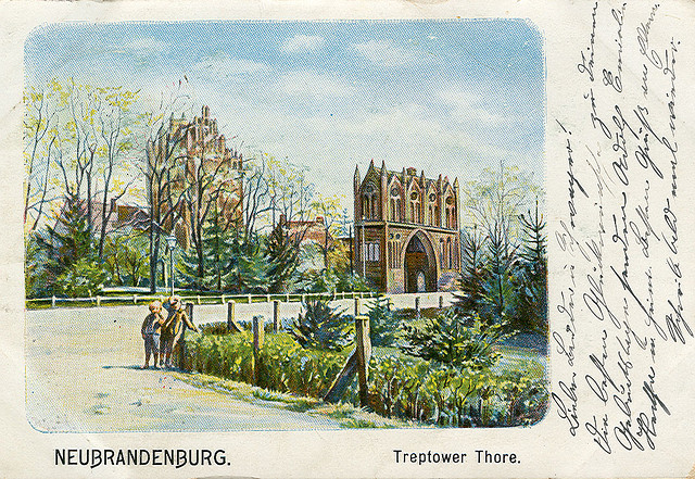Alte Ansichtskarte Treptower Tor in Neubrandenburg